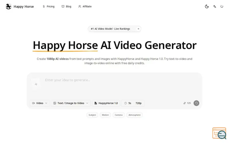 Screenshot of Happy Horse AI