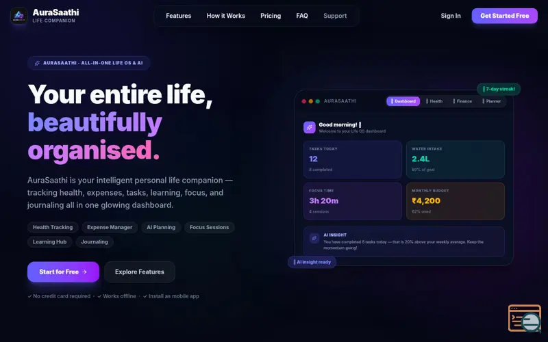 Screenshot of AuraSaathi