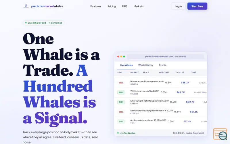 Screenshot of Prediction Market Whales 