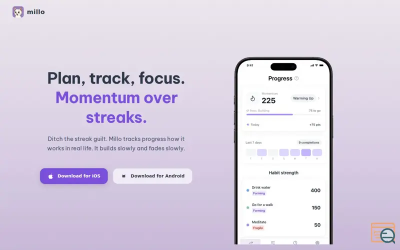 Screenshot of Millo