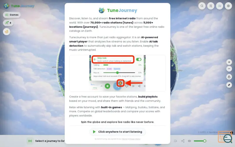 Screenshot of TuneJourney.com