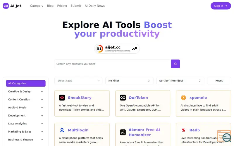 Screenshot of AI Jet