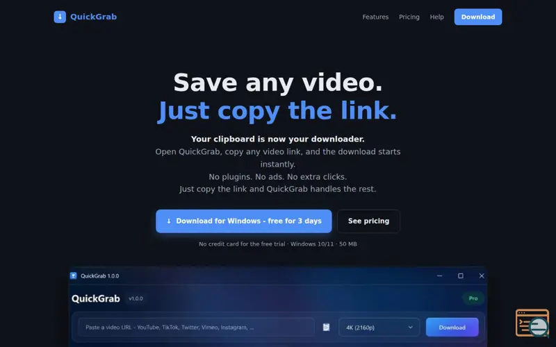 Screenshot of QuickGrab