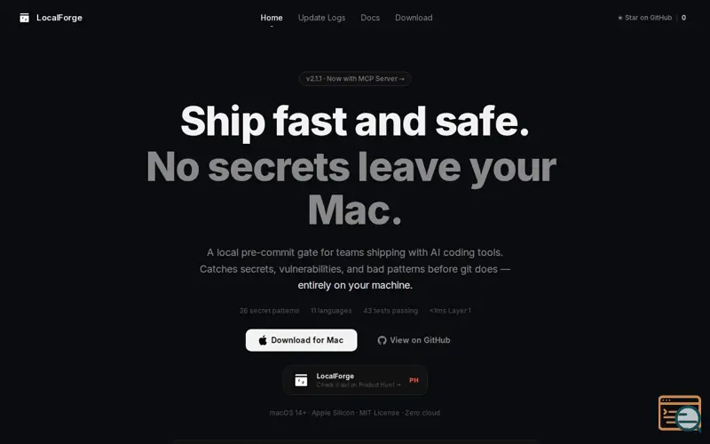 Screenshot of LocalForge