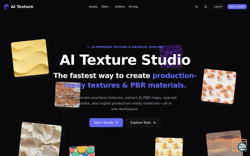 Screenshot of AI Texture Generator - Seamless Textures & PBR Materials | AI Texture Studio