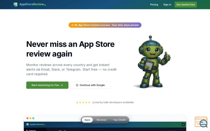 Screenshot of AppStoreReview.app