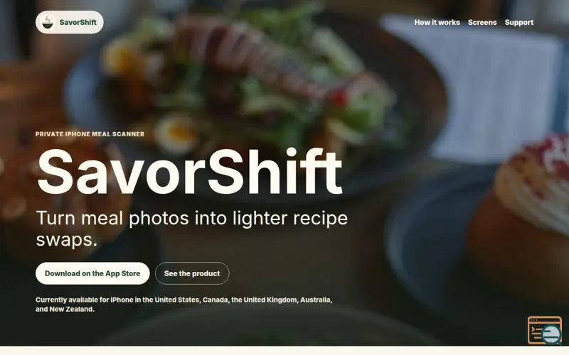 Screenshot of SavorShift