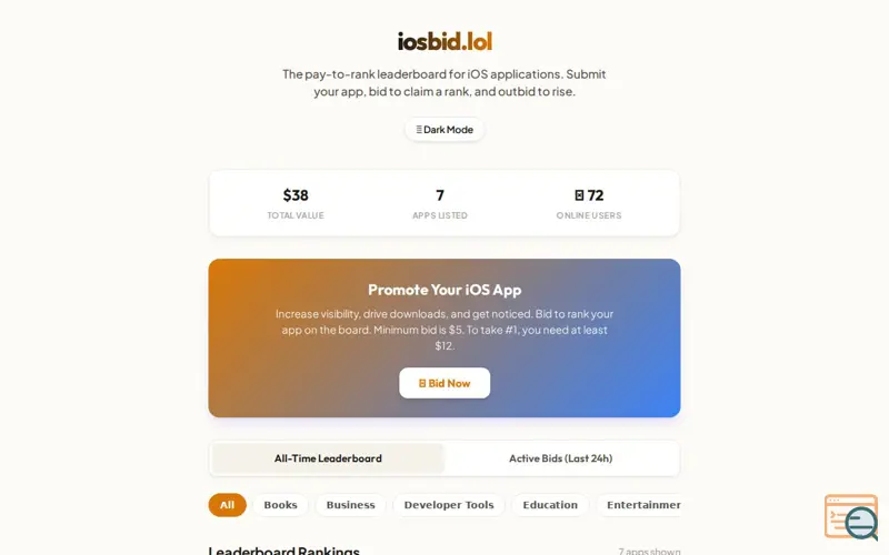 Screenshot of iosbid