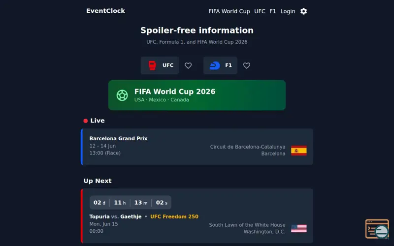 Screenshot of Eventclock