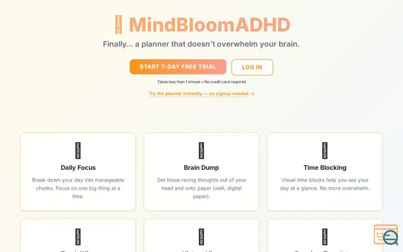 Screenshot of MindBloom ADHD