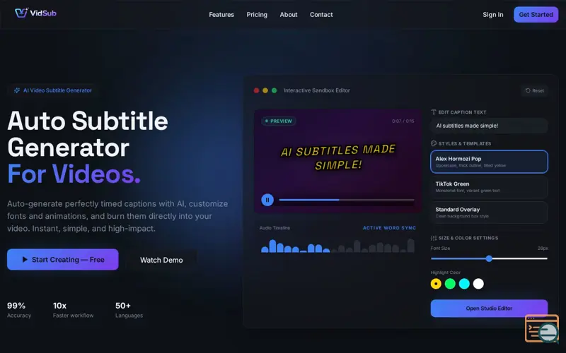 Screenshot of VidSub 