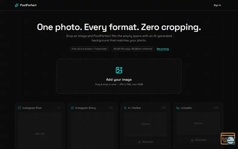 Screenshot of PostPerfect