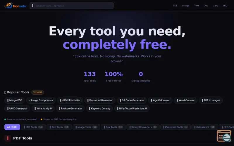 Screenshot of Toolmatic