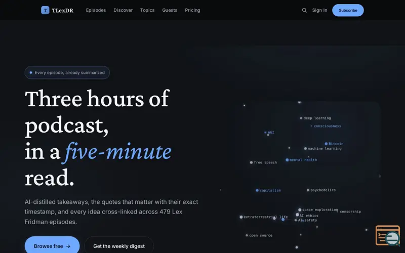 Screenshot of TLexDR