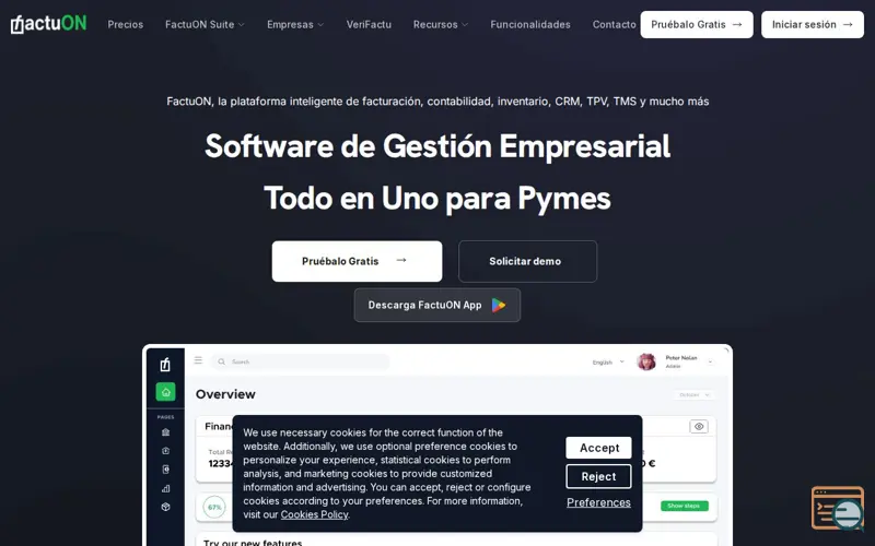 Screenshot of FactuON