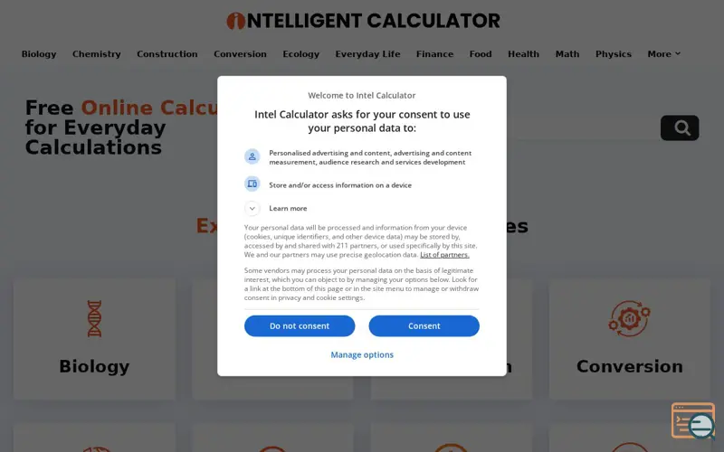 Screenshot of Intelligent Calculator