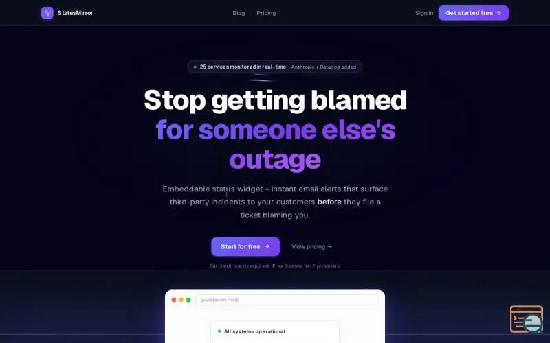 Screenshot of StatusMirror