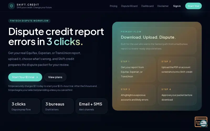 Screenshot of Shift.credit