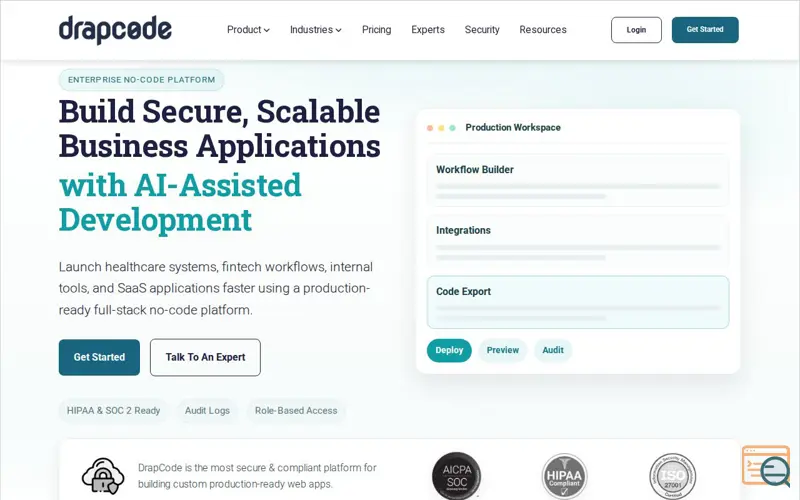 Screenshot of DrapCode