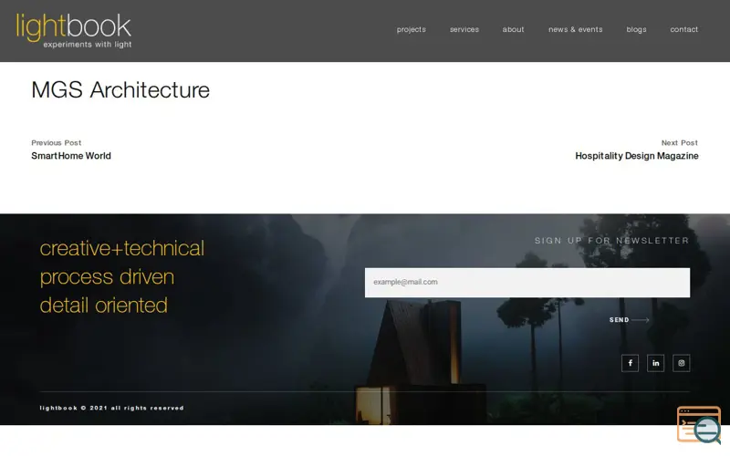 Screenshot of lightbook, a launch using Isotope