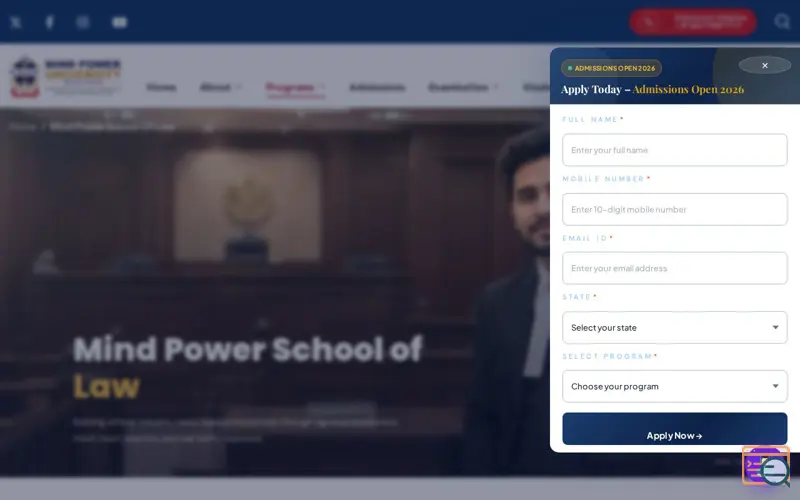 Screenshot of best university -mind power univeristy
