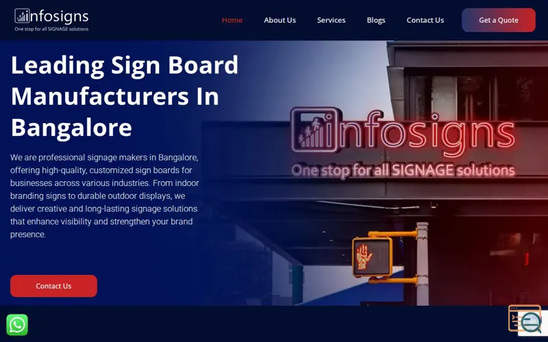 Screenshot of Sign Board Manufacturer in Bangalore