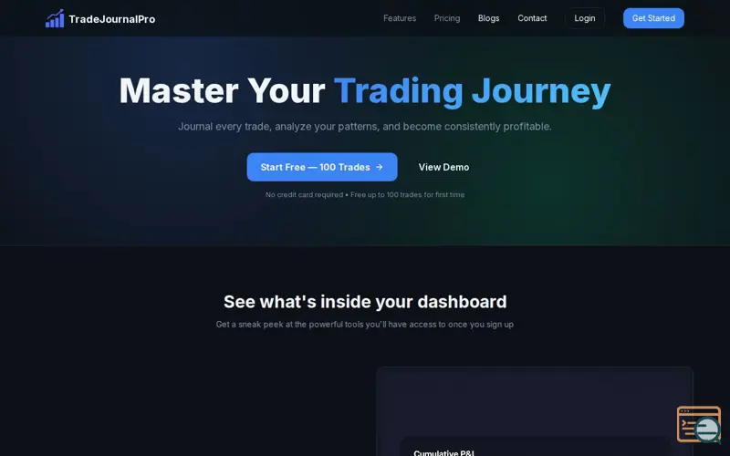 Screenshot of TradeJournalPro
