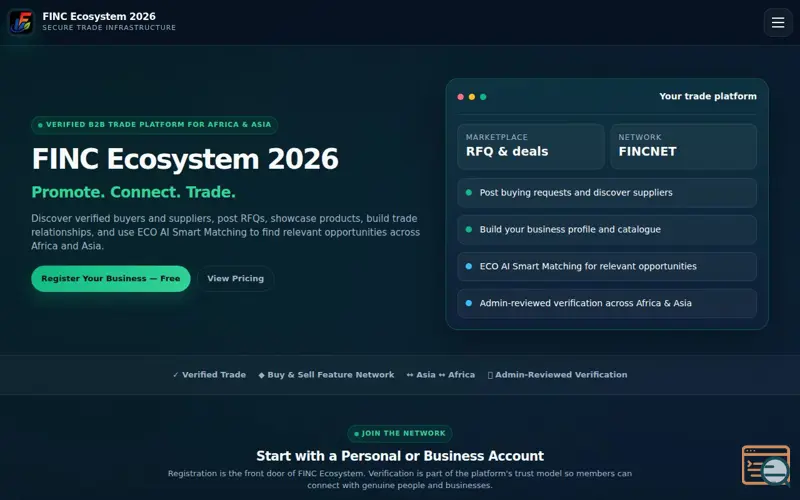 Screenshot of FINC Ecosystem 2026