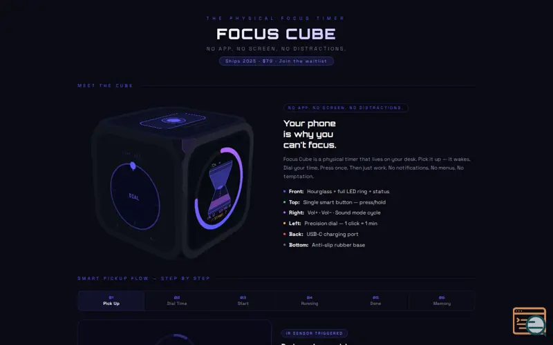 Screenshot of Focus Cube