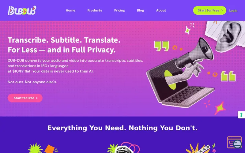 Screenshot of Dub-Dub.ai