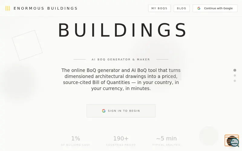 Screenshot of Enormous Buildings, a launch using GoDaddy Email