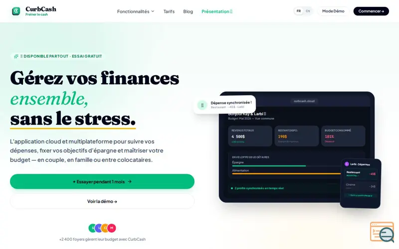 Screenshot of CurbCash — Budget de Famille 