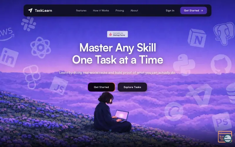 Screenshot of Tasklearn