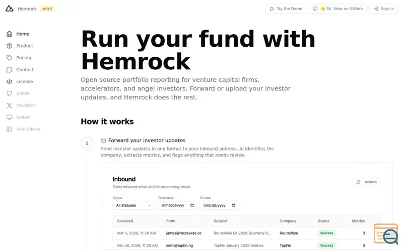 Screenshot of Portfolio Reporting by Hemrock