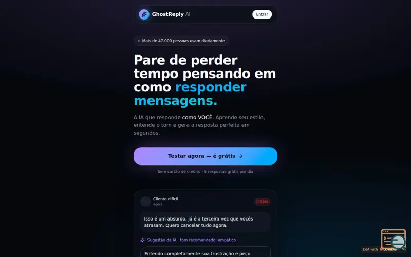 Screenshot of GhostReply AI