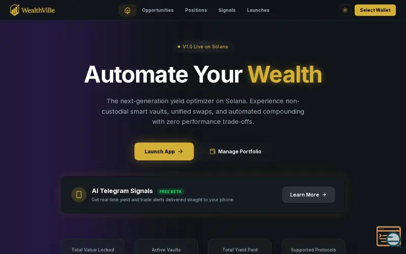Screenshot of WealthVille