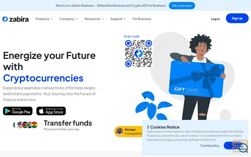 Screenshot of Zabira, a launch using NameBright Email