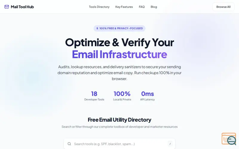 Screenshot of Mail Tool Hub