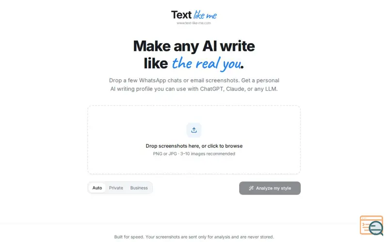 Screenshot of Text like me