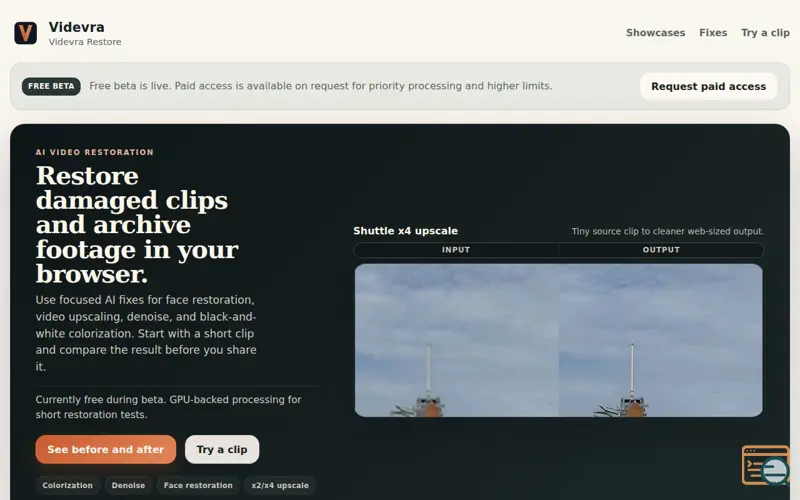 Screenshot of Videvra Restore