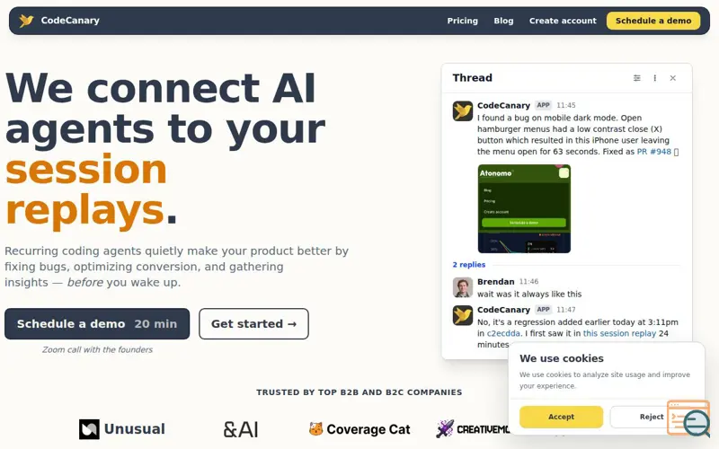 Screenshot of CodeCanary