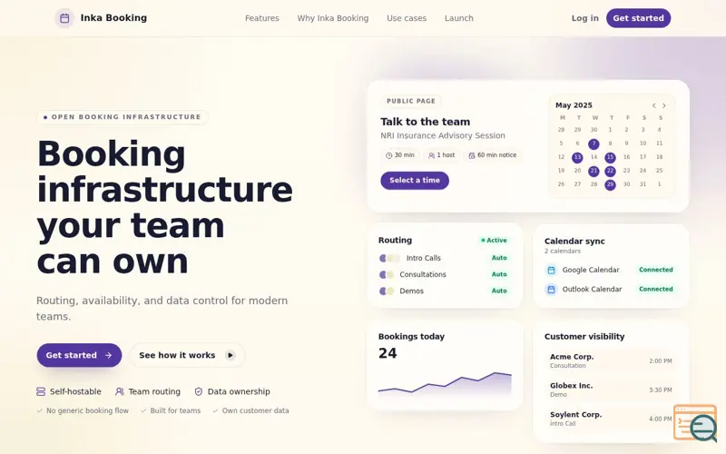 Screenshot of Inka Booking