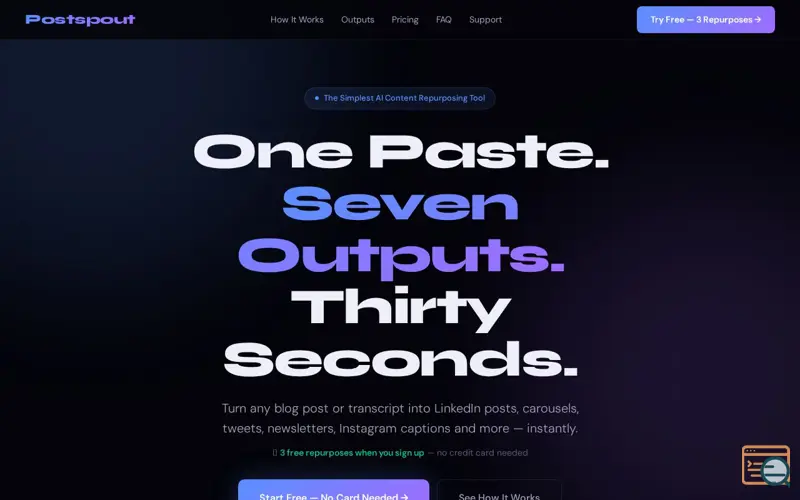 Screenshot of Postspout