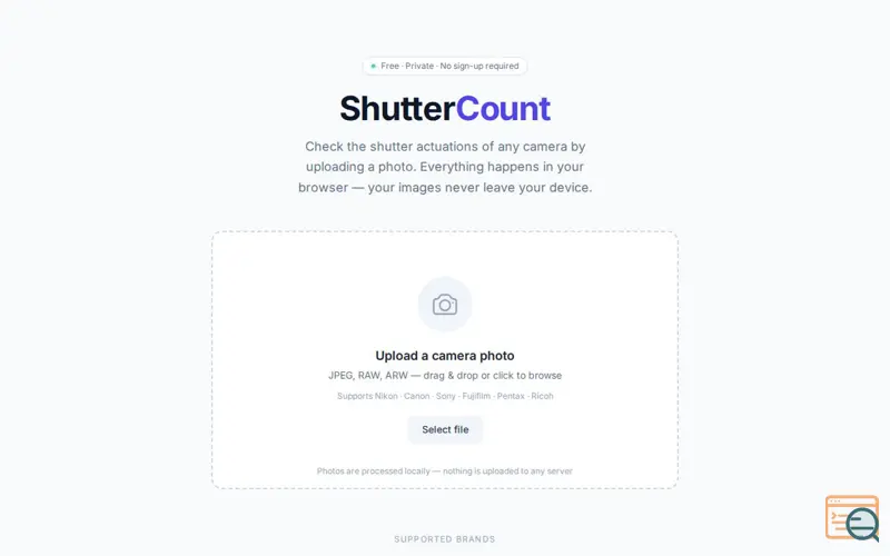 Screenshot of Shuttercount