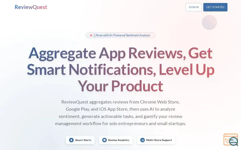 Screenshot of ReviewQuest