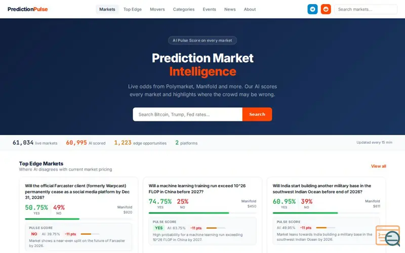 Screenshot of Prediction Pulse, a launch using FilteredMX