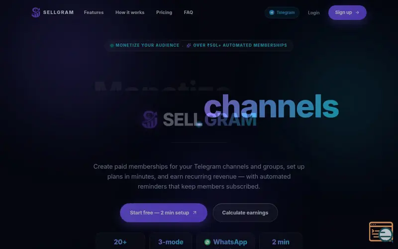 Screenshot of SELL GRAM