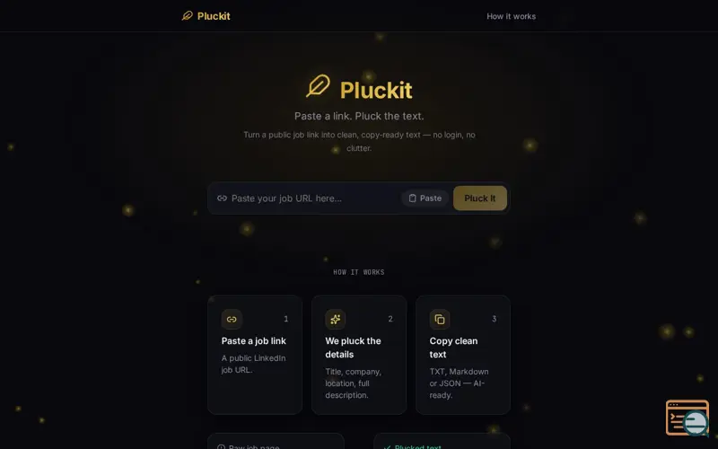 Screenshot of Pluckit