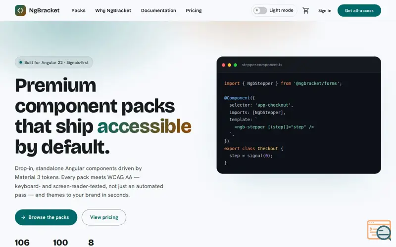 Screenshot of NgBracket