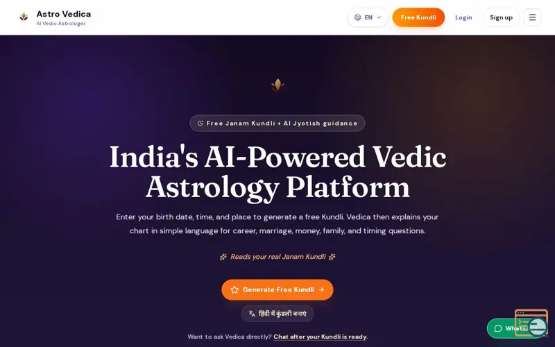 Screenshot of Astro Vedica